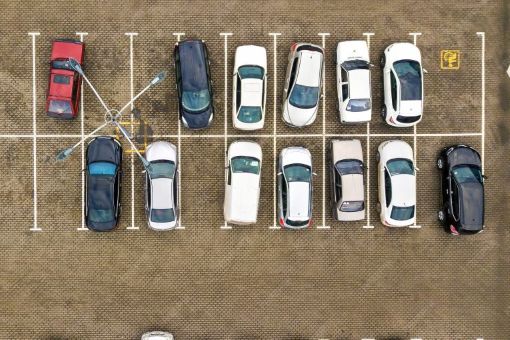 Aerial parking lot — sample imagery for the planned project (not results)